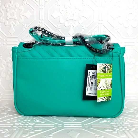 NWT Badgley Mischka Teal Blue Crossbody Handbag Purse - Picture 11 of 11